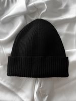 100% Kaschmir Wintermütze Schwarz Mütze 