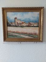 Gemälde Bauernhaus Landschaft gerahmt guter Zustand