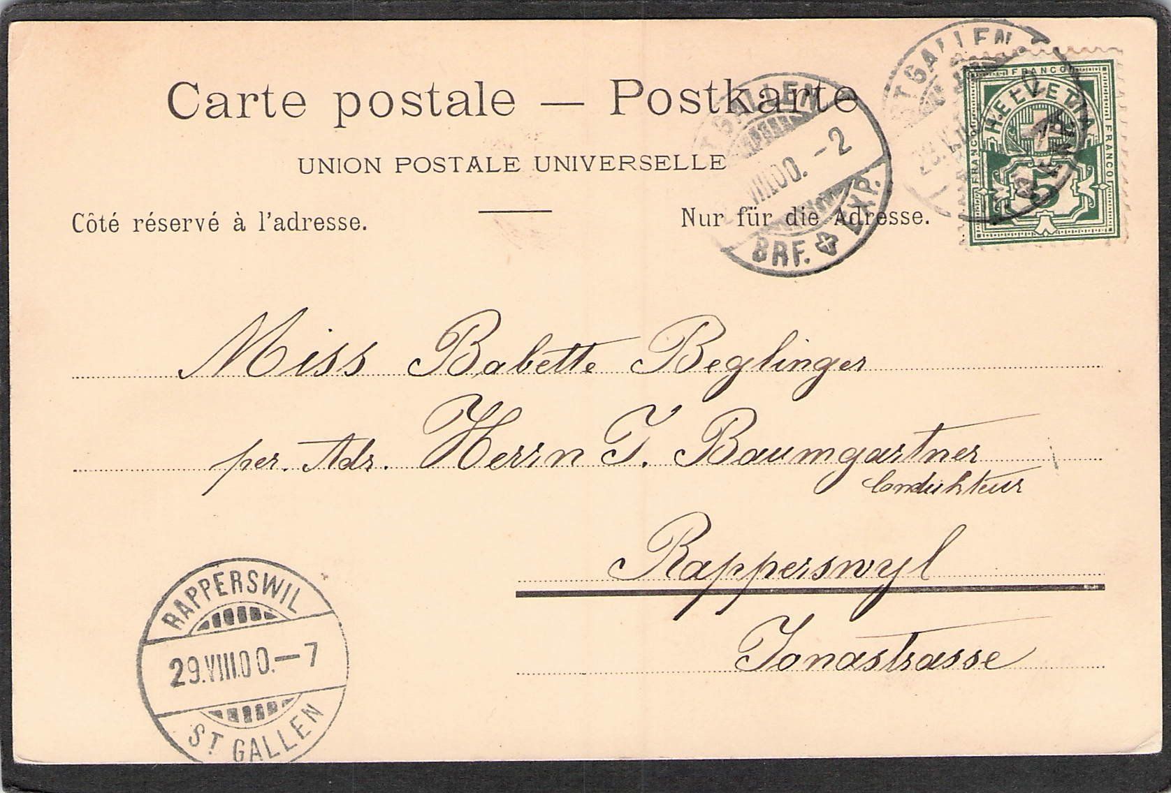 Cartoline postali: ^Etwas Widerspenstig , gel. 1900 – Usato da Reichenburg venduto da Pipo-67 1