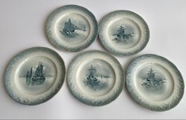 Service Assiettes à désert Anciennes St-Amand 5 pcs 
