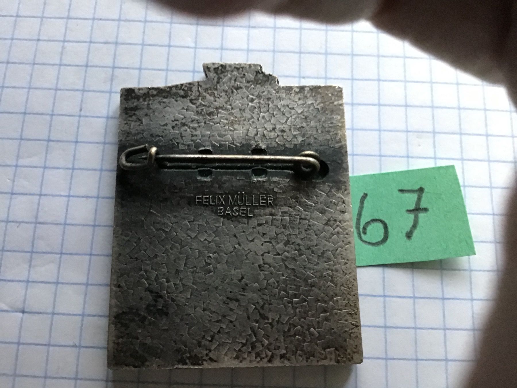 Basler Placchette & Badge: Baslerfasnachtsplaketten Silber 1967 – Usato da Arlesheim venduto da printz01 1