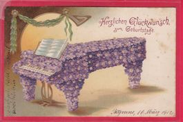PRÄGEKARTE, HERZLICHEN GLÜCKWUNSCH ZUM GEBURTSTAG, 15.3.1912