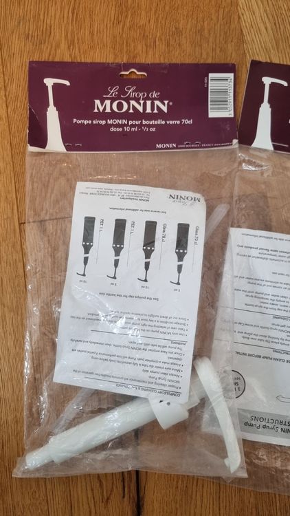 4x Monin Sirup Pumpe - 10ml Dosierer Für 1L Flaschen