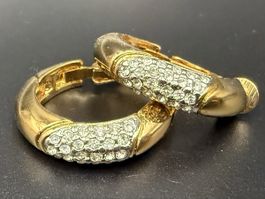 Vintage-Ohrringe Cabouchon Paris – Goldfarben