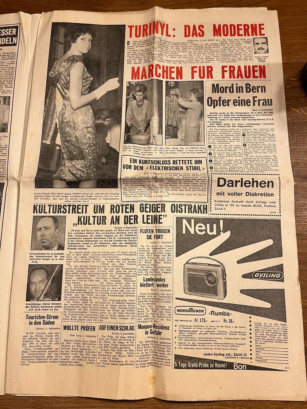 Zeitschriften & Magazine: Blick Tageszeitung 5. September 1961 – Gebraucht aus Spiez von _silvio_99 2