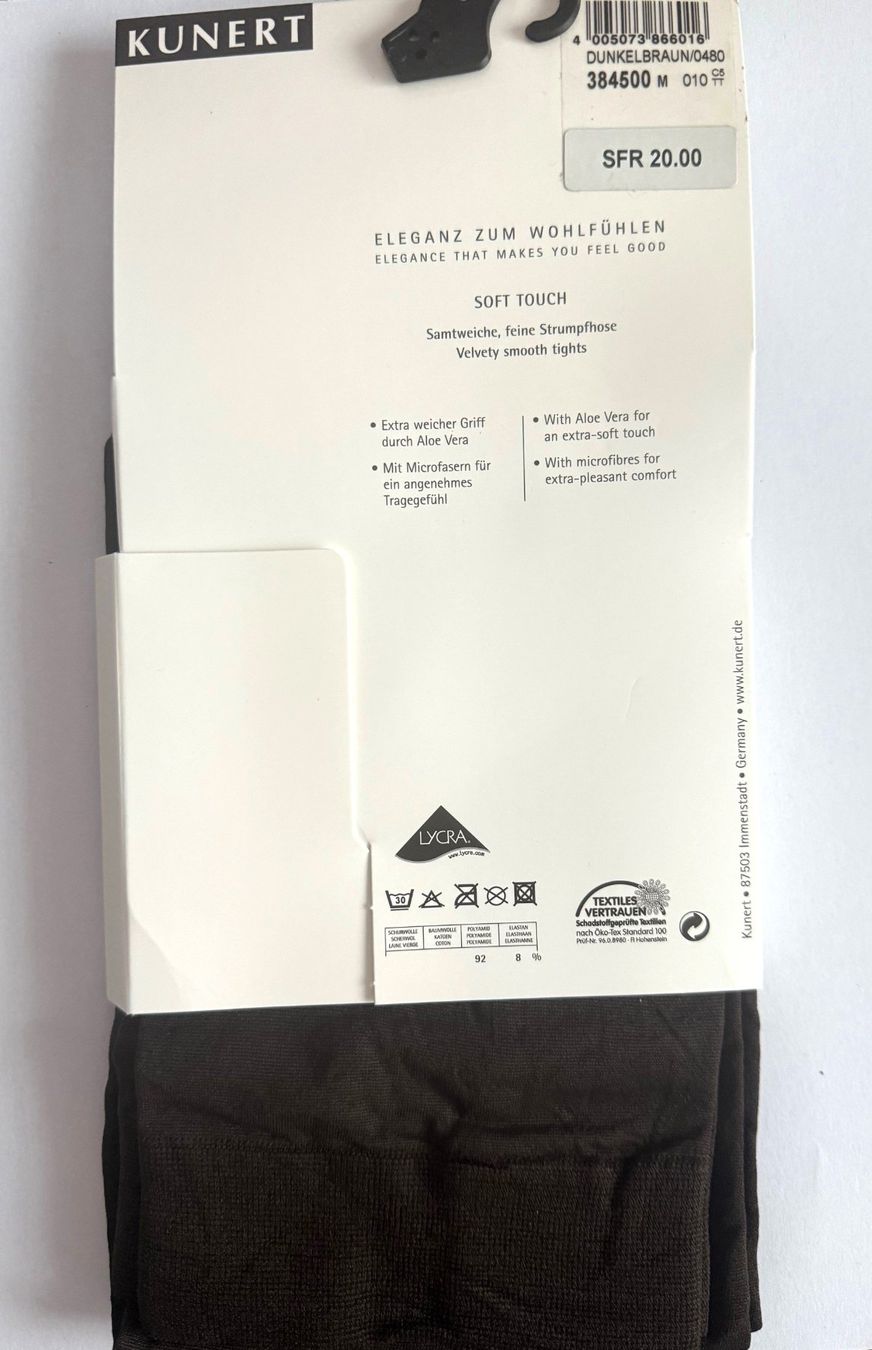 Kunert Calze & Collant: Strumpfhose Soft Touch Kunert – Nuovo e nell'imballaggio originale da Menziken venduto da ABA60 1