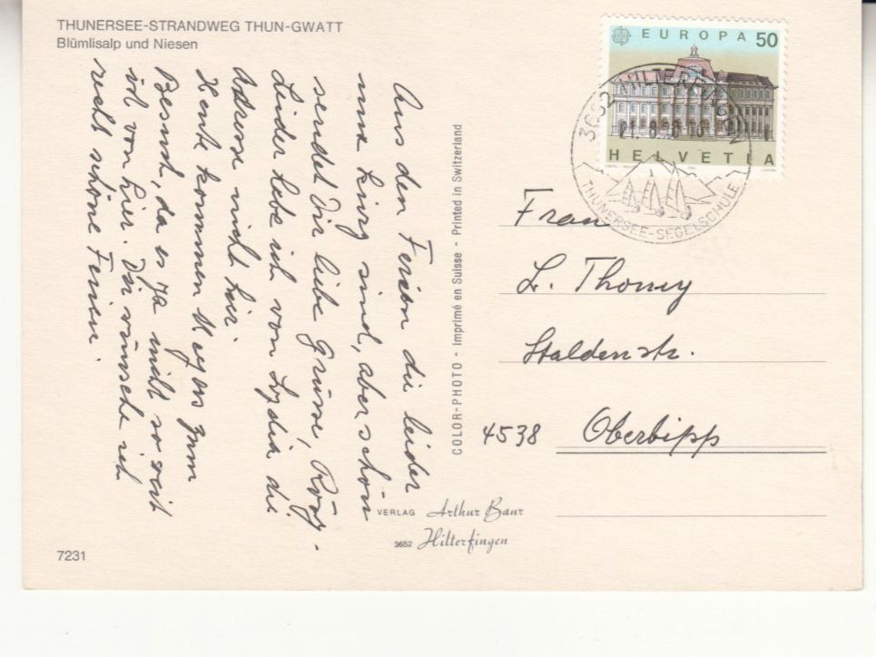 Cartoline postali: Thunersee Strandweg 1990 – Nuovo (secondo la descrizione) da Bürglen TG venduto da StampGraf 1