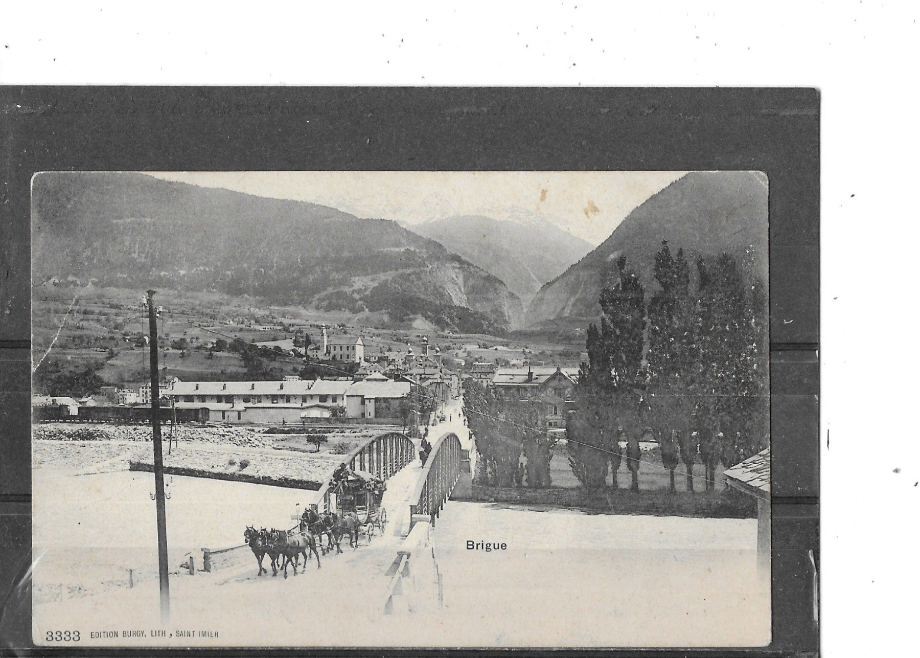 Cartoline postali: VS Brig 1906 mit Postkutsche – Usato da Schocherswil venduto da Wilare