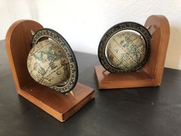 Vintage  Buchstützen Globus 2er Set 1960‘s