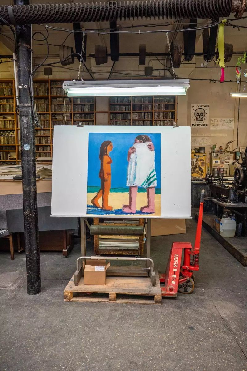 Grafiken & Lithographien: Todd Bienvenu Beach Towel 2019 – Neu und originalverpackt aus Chêne-Bougeries von CollectorGVA 5