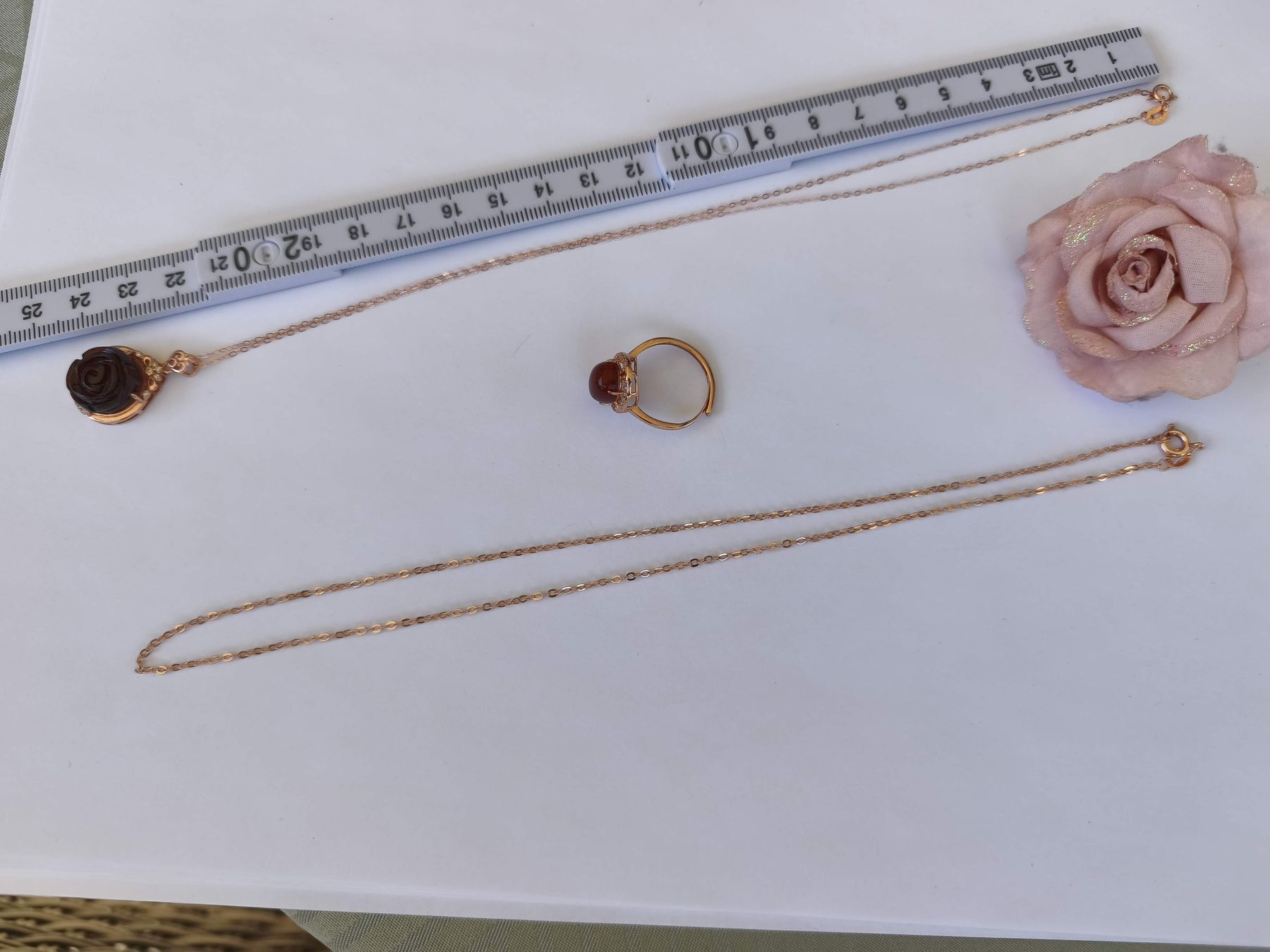 Altri gioielli: Kirschbernstein Set Rose Kette Ring 925  roségold Bernstein – Nuovo e nell'imballaggio originale da St. Gallen venduto da GIULESGG 8