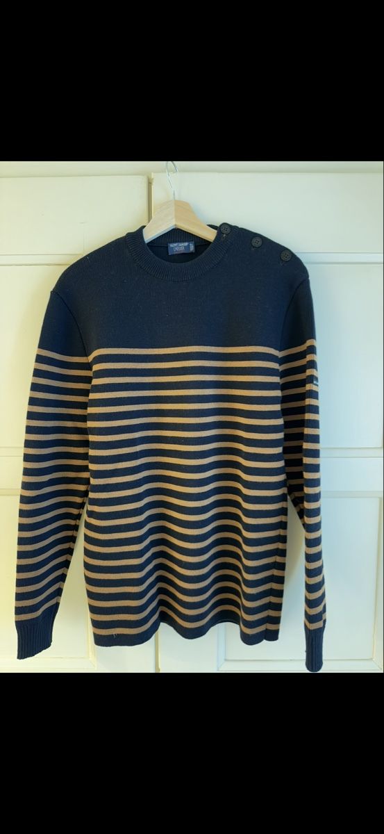 Saint James Pullover & Sweatshirts: Saint James Pullover gestreift dunkelblau braun XL – Gebraucht aus Luzern von briwus