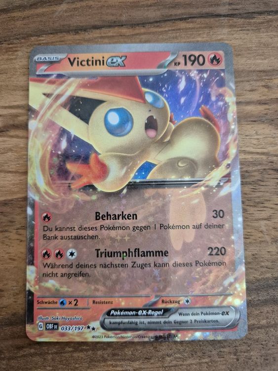Pokemon - Victini Ex 33/197 - Carta Olografica Doppio Rara - Fiamme Di Ossidiana - Singola