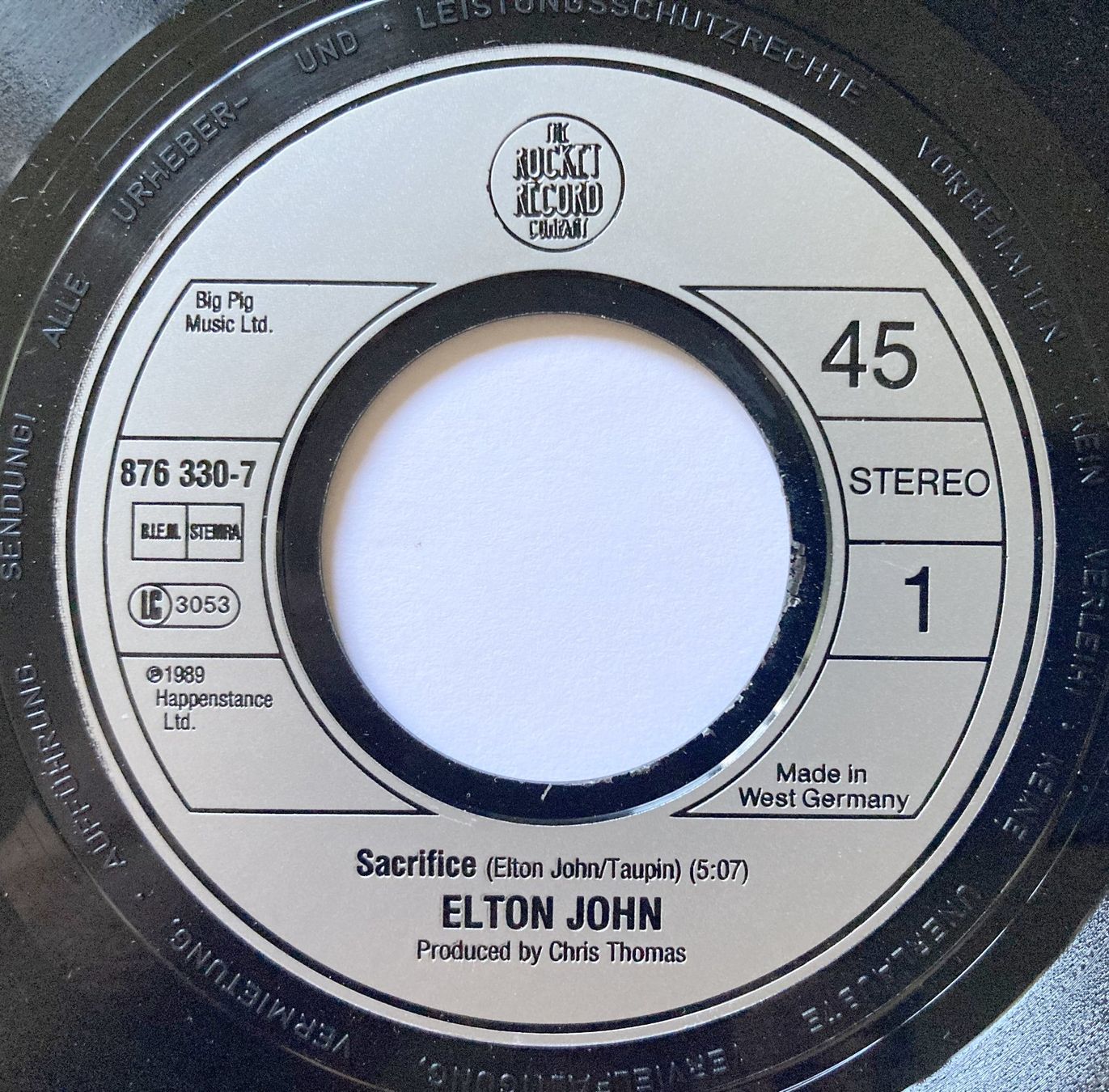 Schallplatten: ELTON JOHN - SACRIFICE – Gebraucht aus Bottens von hotter-than-hell 2