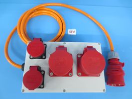 3m Stromverteiler CEE 16A 5P + Steckdosen 2x CEE 16A, 2x T25