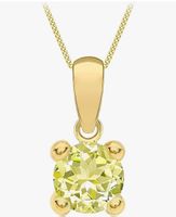 9ct Gold Geburtsstein Anhänger Halskette