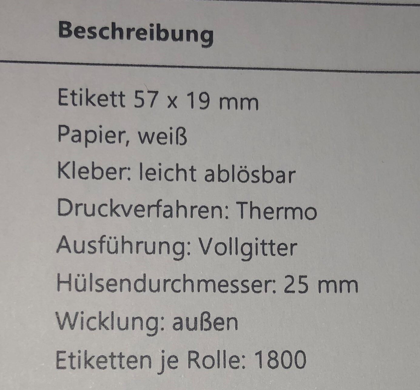 Stampanti: 24 Etikettenrollen Thermo 57x19 mm – Nuovo (secondo la descrizione) da Kestenholz venduto da Inna09 2