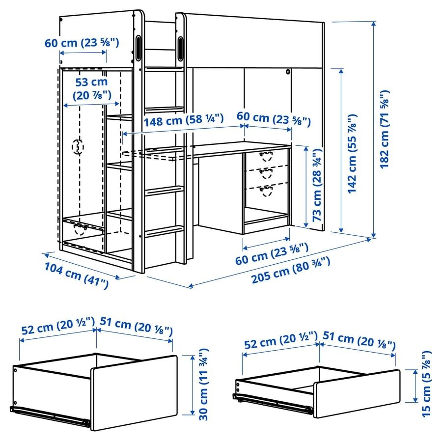 Ikea Letti: Ikea Smastad Hochbett mit Schreibtisch – Usato da Wetzikon ZH venduto da ybu_5wvm 1