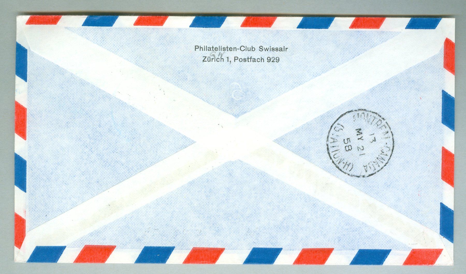 Alle Briefmarken: 1958 Schweiz Flugpost RF – Gebraucht aus Zürich von yago-rot 1