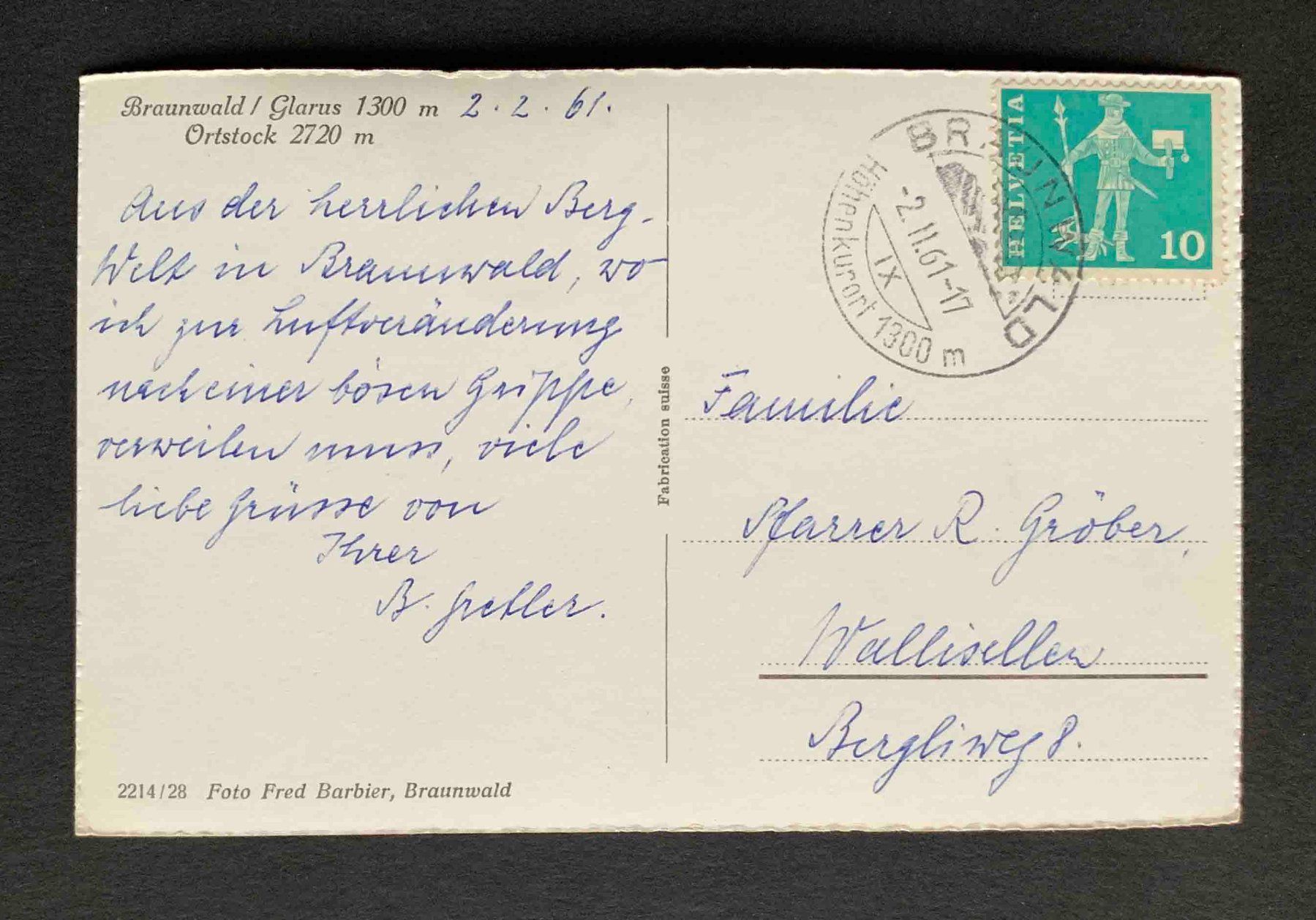 Cartoline postali: AK Braunwald Glarus Ortstock – Usato da Goldau venduto da artelier1 1
