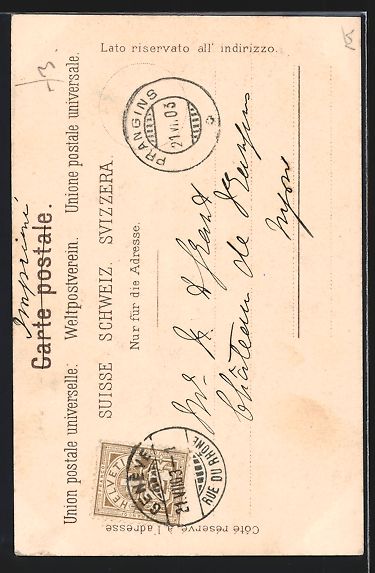 Cartoline postali: AK Locarno, Castello di Ferro, 1903 – Usato da Berlin venduto da bartko-reher 1