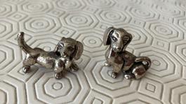 2 statuine in metallo cane bassotto