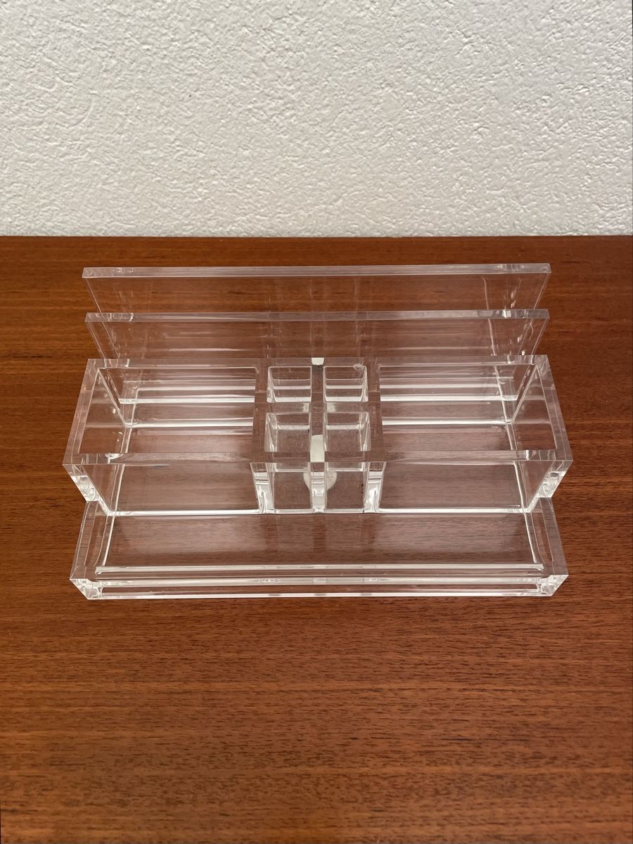 Guzzini Sonstiges Schreiben & Zeichnen: 80s Acrylglas Organizer Guzzini Stiftehalter Briefhalter – Gebraucht aus Zürich von Vintagewiesel 1
