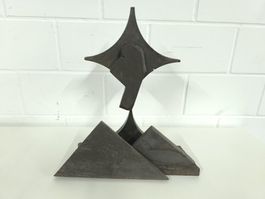 Brutalist Eisen Skulptur Abstrakt Massiv 10.2kg