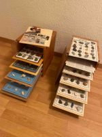 Steinsamlung, Muscheln mit Mondo Karten schöne Holzkasten
