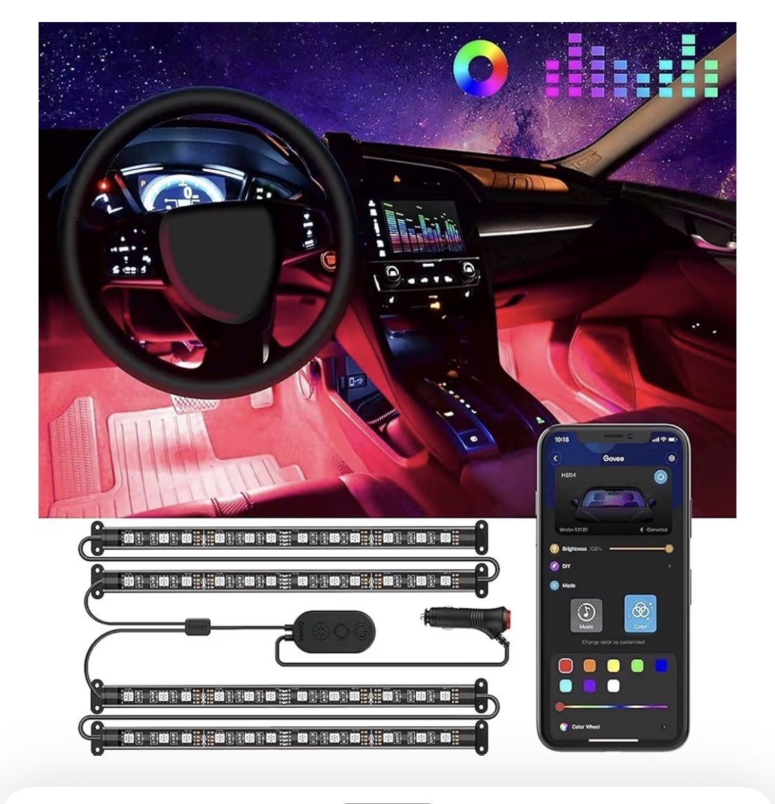 Govee Lampade: Govee RGB Lightstrips fürs Auto – Nuovo e nell'imballaggio originale da Dürrenäsch venduto da winu85 1