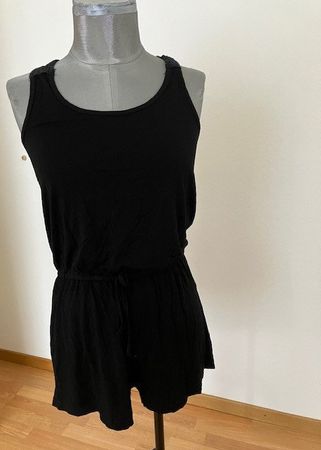Combinaison d'été noire, dos en dentelle - Taille S