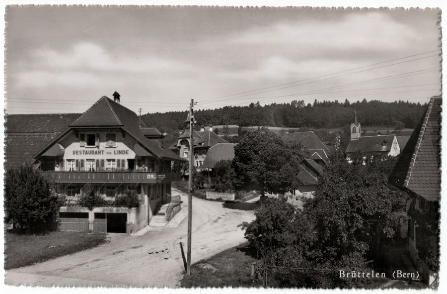 Cartoline postali: Brüttelen, Restaurant zur Linde, um 1940 – Usato da Frauenfeld venduto da POML