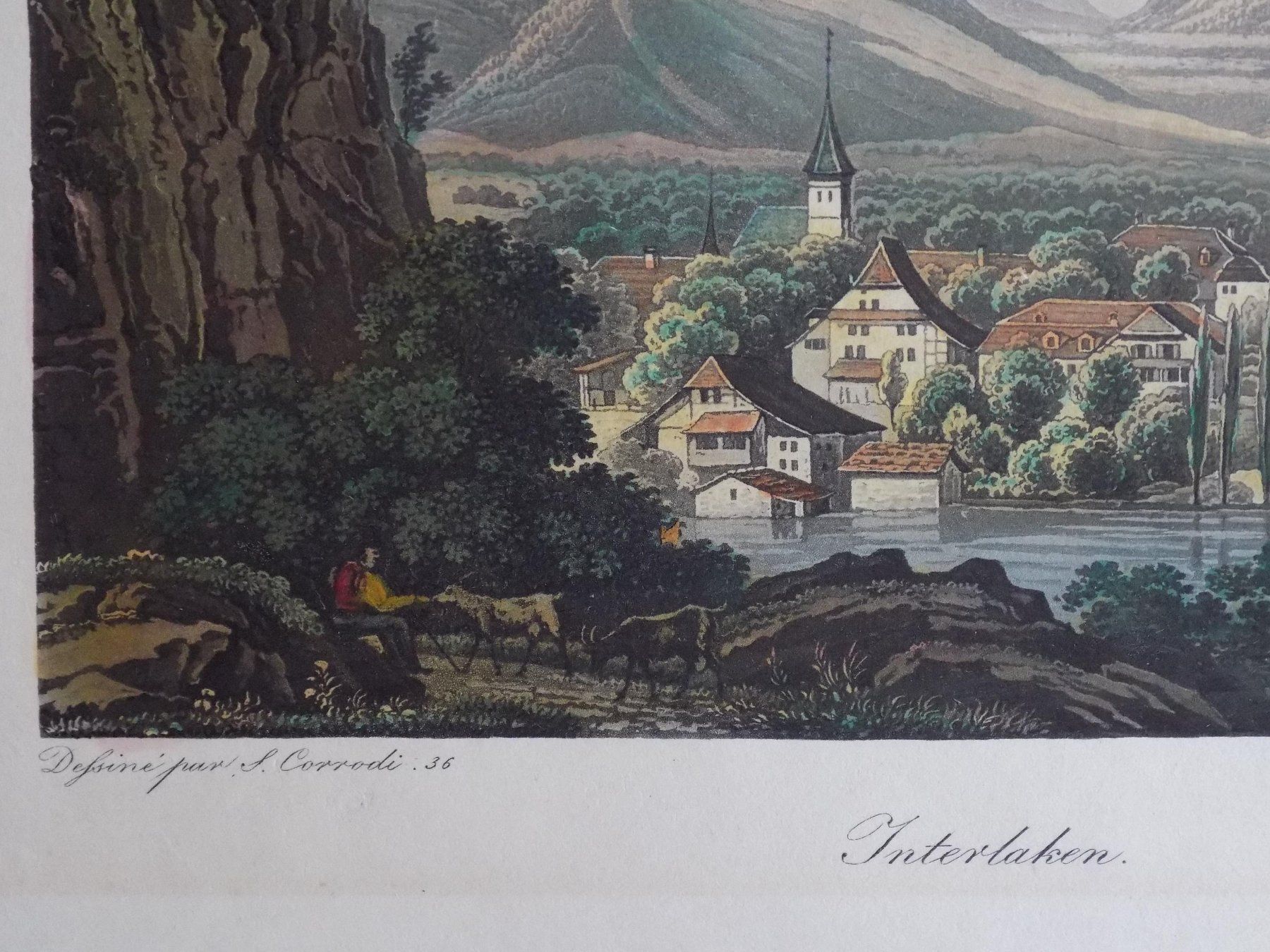 Gravures: Interlaken koloriert Corrodi – D'occasion à Risch par Antikfee 4