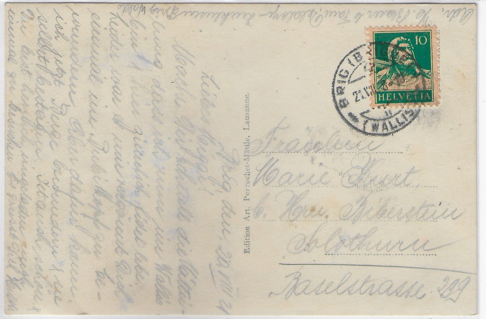 Cartoline postali: Brigue-Brig - Vers le Simplon – Usato da Ettingen venduto da Kartenplanet 1