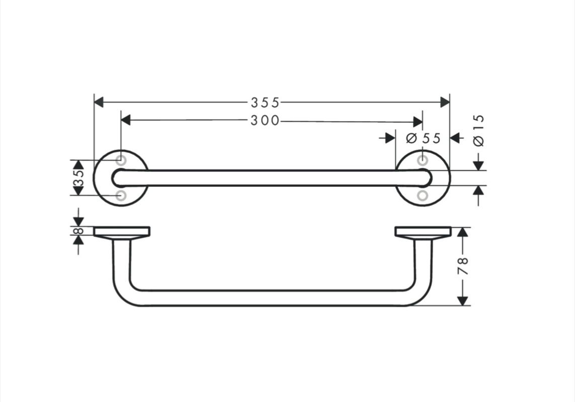 Supporti a parete: Haltegriff Axor Universal Circular edelstahloptik – Nuovo e nell'imballaggio originale da Unterterzen venduto da b.aron 4