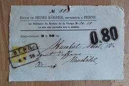 SBK 39 mit Bahnstempel Bern 1876