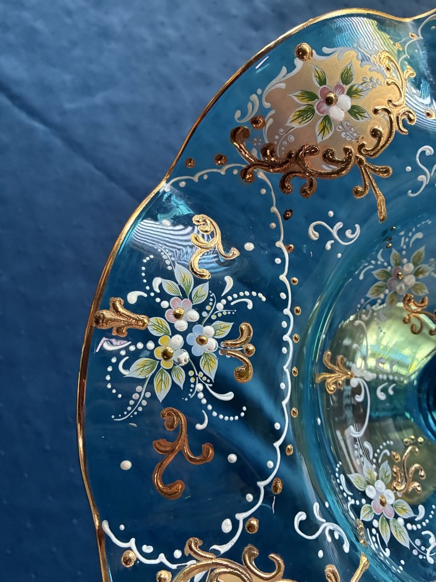 Murano Verres: Murano - Grosse Fussschale blau – D'occasion à Dornach par Rosengarten 2