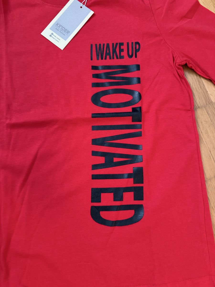 Maglioni & Felpe: Rotes Langarmshirt "I wake up motivated" Gr. 152 – Nuovo e nell'imballaggio originale da Jona venduto da Good_luck1_ 2