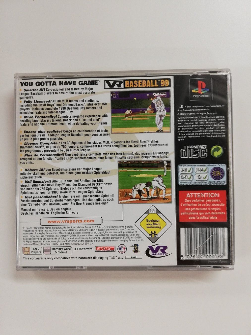 Sony Spiele: VR Baseball 99 / Sony Playstation 1 PSX – Gebraucht aus St. Gallen von zorro_dc 1