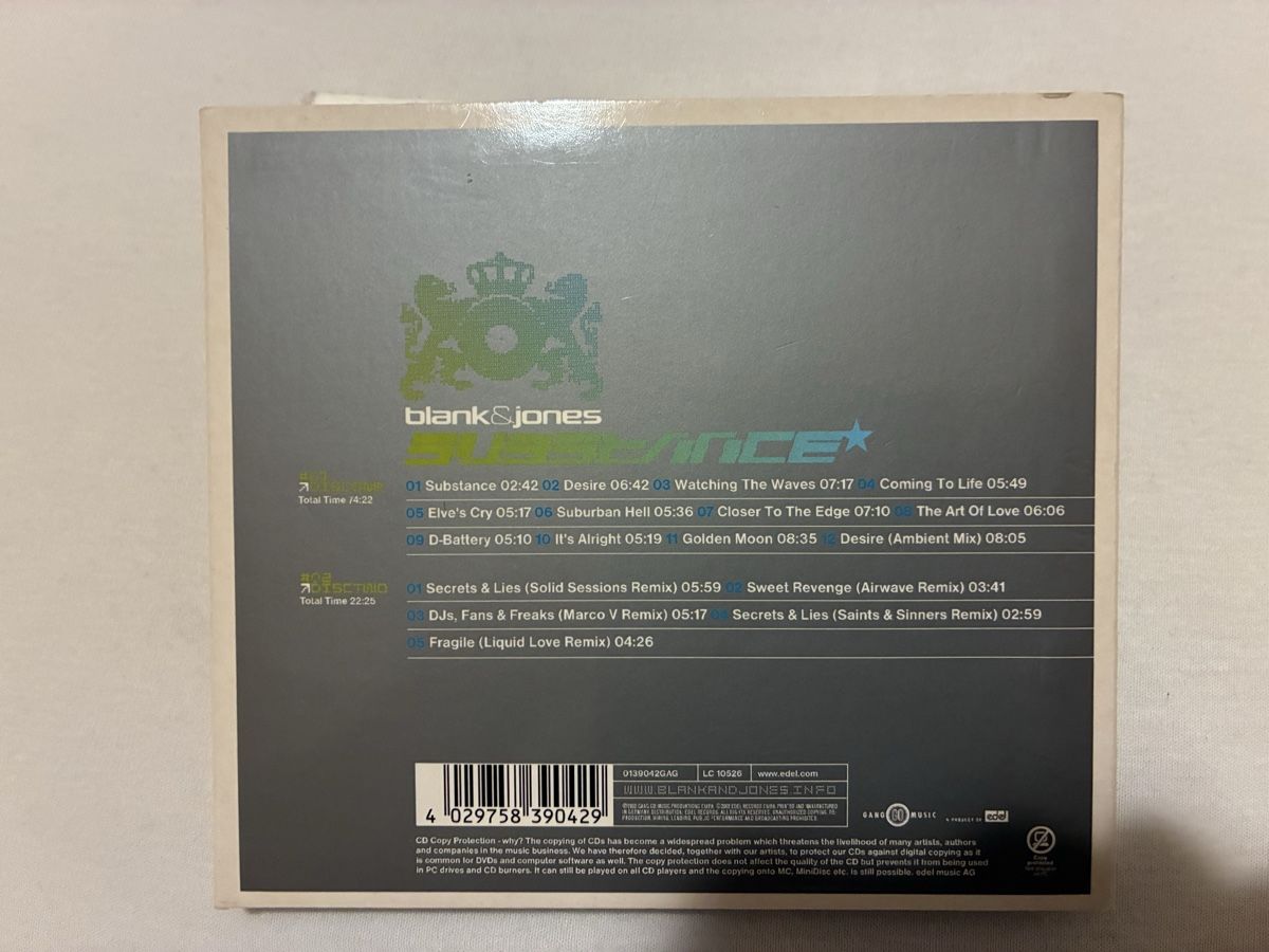CD: Blank & Jones - Substance - Doppel CD (2002) – Usato da Winterthur venduto da Eisenware 1