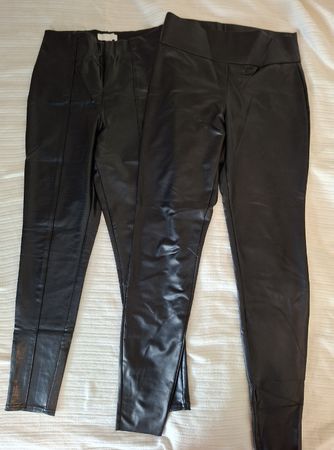2x Kunstleder Leggings schwarz Grösse M