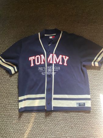 Chemise sport Tommy Hilfiger bleue rayée homme taille L