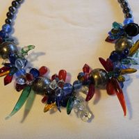 Rare antike Glas Kette Collier ca 1940
