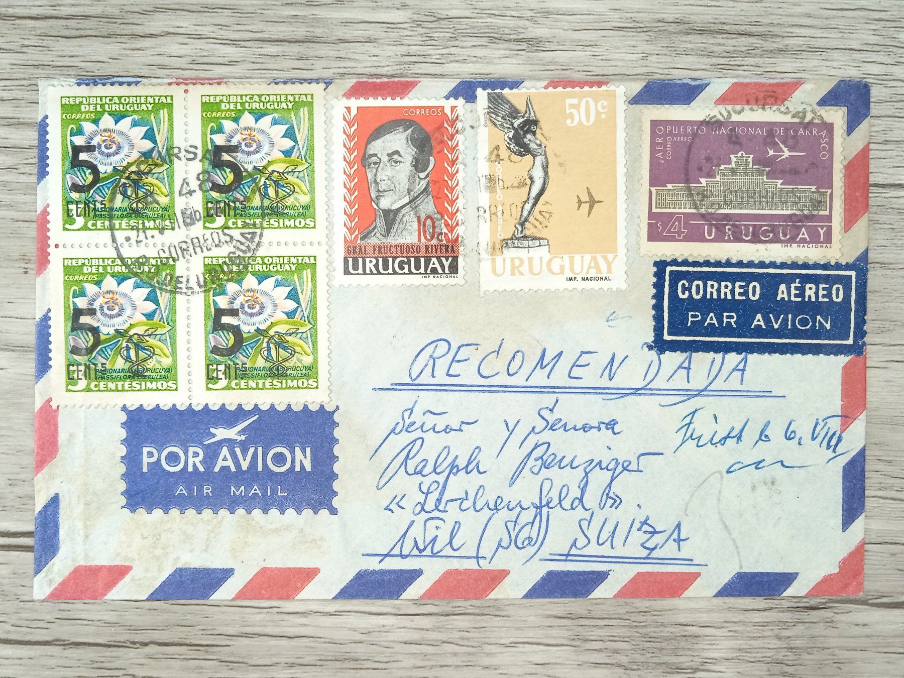 Tutti i francobolli: TR76 Enveloppe + Timbre Uruguay 19xx – Usato da Cousset venduto da Patrick_Collections