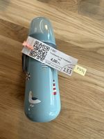 Neue Trinkflasche mit Halm, hellblau, Sommermotive 🌊!
