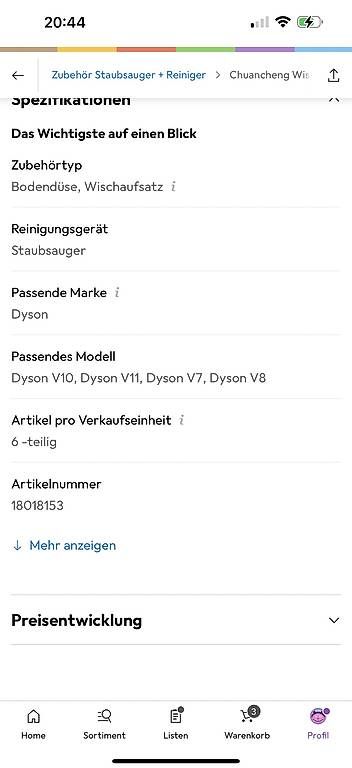 Altro in Apparecchi per la pulizia: Wischmopp - Aufsatz für Dyson – Usato da Ebmatingen venduto da N.Bu 1