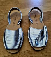Sandaletten Leder, silber, Grösse 37, neuwertig