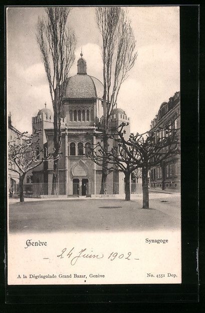Cartes postales: AK Genève, Ansicht der Synagoge – D'occasion à Berlin par bartko-reher