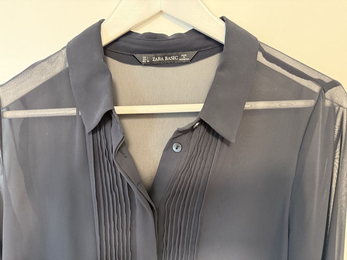 Zara Camicette: Zara Bluse - L - dunkelblau - durchsichtig – Usato da Zug venduto da tami12 1