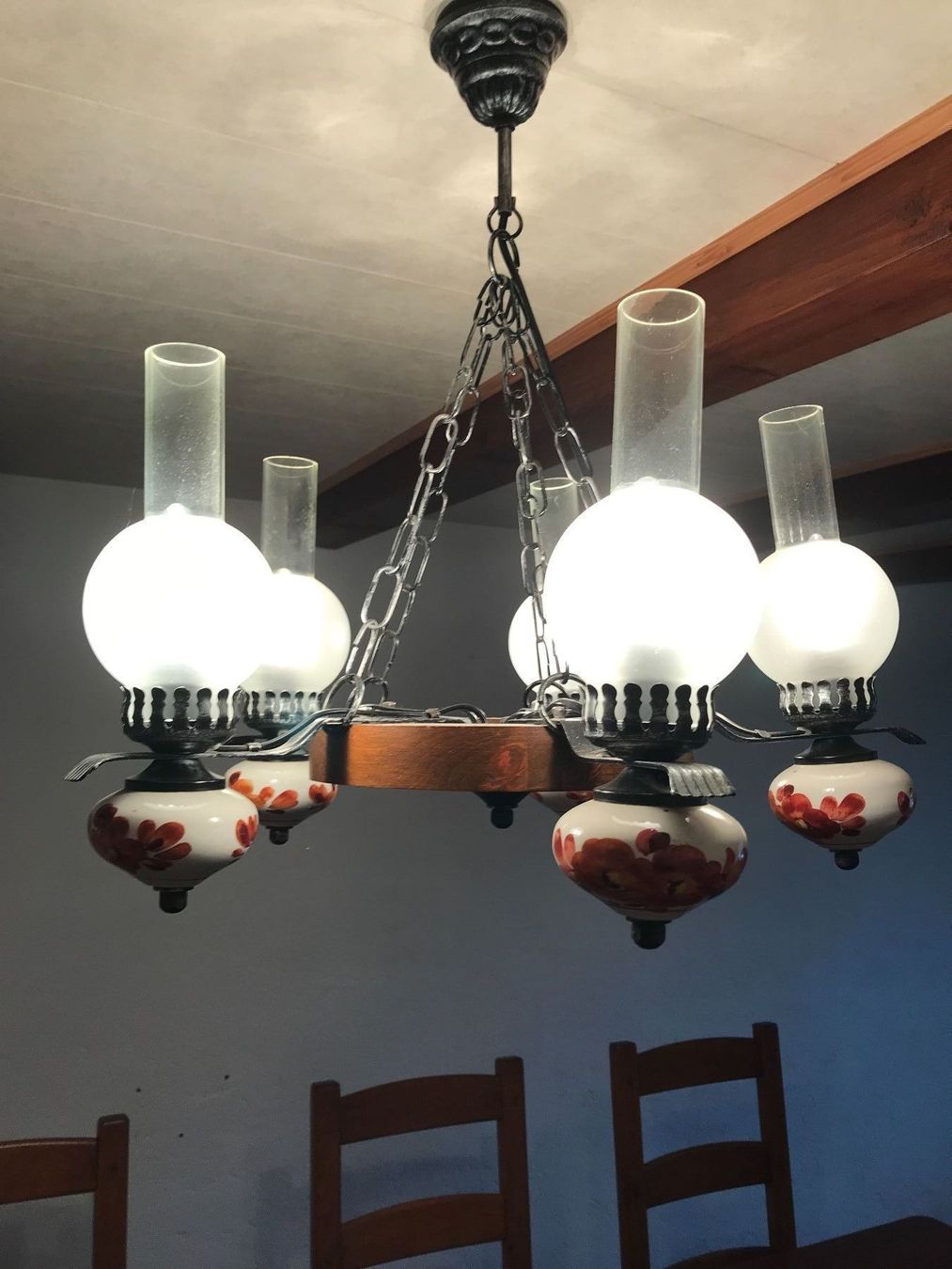 Lampade: Lustre à 5 branches – Usato da Les Bois venduto da angels2300 1